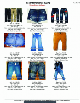 Woven Bottoms Catalogue with Price output.  